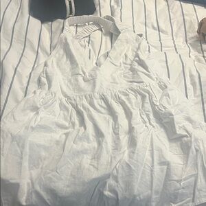 AF cross back white dress